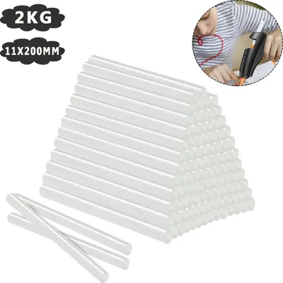 Produktbild von LZQ 2KG Heissklebestifte 11mm x 200mm Klebestifte Heißkleber Klebepatrone Sticks ca.100 Stück