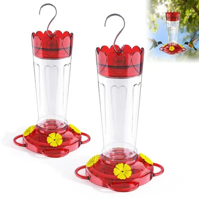 Produktbild von 2 Stück Vögel-Futterspender Kolibri – Kunststoff, 400 ml, Auslaufsicherer Nektarspender zum Aufhängen im Freien
