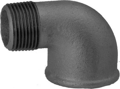 Produktbild von Hermann Schmidt Temperguss 92 Winkel 14092025 DN 25, 1", 90°, IG/AG, schwarz