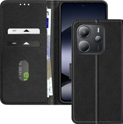 Obrázok produktu pre Avizar, koženkové puzdro s funkciou stojana Xiaomi Redmi Note 14 4G, čierne