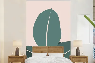 Produktbild von MuchoWow® Fototapete für Wohnzimmer oder Schlafzimmer Wandtapete Vinyl Motivtapete Sommer - Blätter - Pastell - 195x300 cm - Das Hintergrundbild