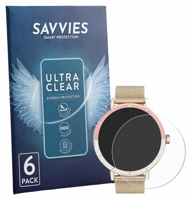Produktbild von 6x Für Keeponfit Smartwatch 1.27" Schutzfolie Savvies Displayschutz Display Schutz Folie Klar Transparent