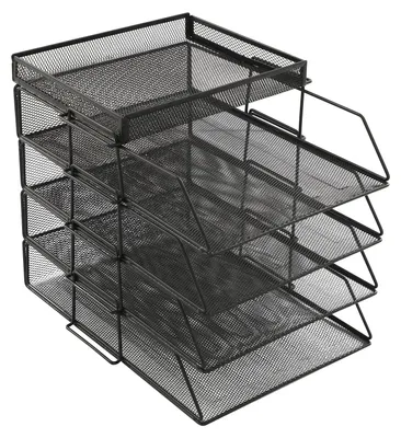 Immagine prodotto di Organizzatore per documenti da scrivania - Portadocumenti a 5 scomparti - Impilabile - In metallo - Per scrivania - 24,5 x 33 x 28,2 cm