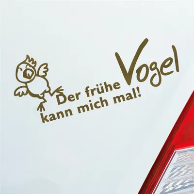 Produktbild von Auto Aufkleber Der frühe Vogel kann mich mal 18x7,5 cm Gold Sticker Heckscheibenaufkleber