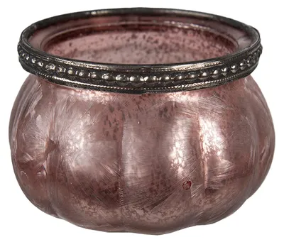 Image de Clayre & Eef Teelichthalter Ø 9x6 cm Rosa Glass