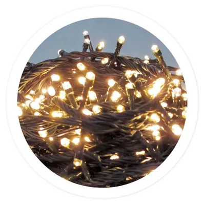 Lichterkette 20 m, 200 warmweiße LEDs, 8 Funktionen, IP44