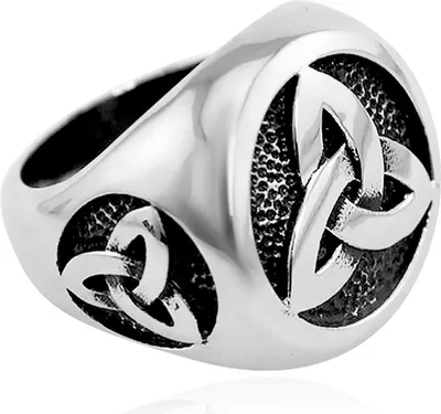 Produktbild von Freimaurer Ring Herren Edelstahl Keltischer Knoten Masonic Siegelring silber 70 - Ø 22,20 mm