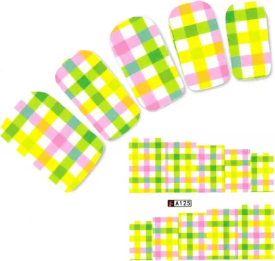 Produktbild von Tattoo Nail Art Karomuster Aufkleber Nagel Sticker