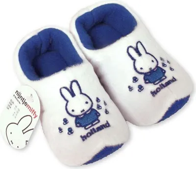 Produktbild von Original Holländische Hausschuhe: Miffy weiß/blau (Gr. 31 – 35)