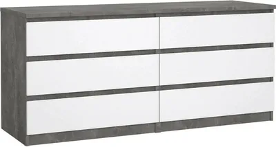 Image de Abacadabra - Buffet, 154x50x70h cm Gris Ciment, 6 Tiroirs