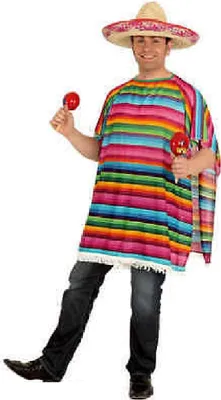 Produktbild von O7204 bunt Herren-Damen Poncho Überwurf