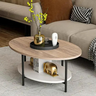 Image de Subiaco - Table basse, 90x60x36h cm Chêne brun, avec pieds