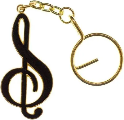 Produktbild von Famanu Schlüsselanhänger Musik Notenschlüssel - Schwarz