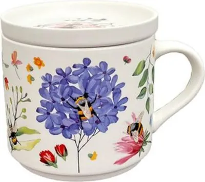 Produktbild von Puckator Nectar Meadows Bienen Tasse & Untersetzer Set,  405 ml / Becher