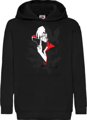 Produktbild von Kinder Kapuzenpullover Naruto Itachi Crows, 7-8 Jahr - 128 / Schwarz