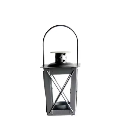 Produktbild von Esschert Design Mini-Laterne Grau XS 11,5 cm für Teelichter - Metall & Glas
