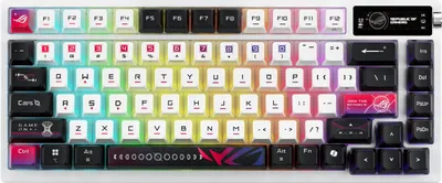 Produktbild von ASUS ROG Azoth X Tastatur Gaming USB + RF Wireless + Bluetooth Schwarz, Wei
