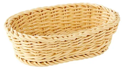 Ovale Polypropylen-Schale, 19x12 cm, Höhe 6 cm, beige