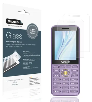 Produktbild von 2x Schutzfolie für GFive 4G Smart matt - Anti-Shock 9H Folie dipos Glass Kunststoffglas