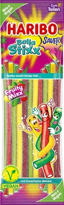 Zdjęcie produktu dla HARIBO Balla Stixx Fruity Mixx z kwaśnym nadzieniem wegańskie 175g