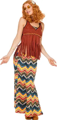 Produktbild von Hippie Kostüm-e Damen Rock Oberteil mit Fransen 60er Jahre Größe: 36