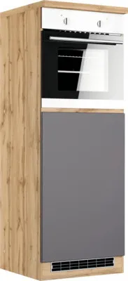 Produktbild von Held Möbel Backofen/Kühlumbauschrank für 88er Einbaukühlschrank PISA BxTxH 60 x 60 x 166 cm grau matt zerlegt Anschlag r