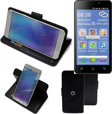 Produktbild von K-S-Trade® Case Schutz-Hülle Handy-Hülle kompatibel mit Switel eSmart M2 Flipcase Smartphone Cover Handy Schutz Tasche Bookstyle Walletcase schwarz