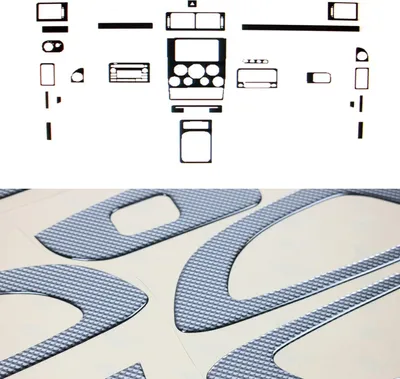 Productafbeelding van Interieurdecoratie voor het dashboard van een Ford Transit Connect (2002-2006), met een carbonlook, bestaande uit 20 delen