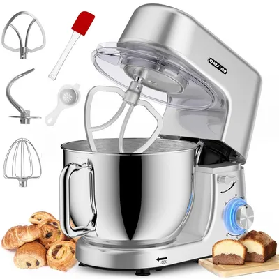 Obrázek produktu pro Kuchyňský robot - Hnětač těsta - 2000 W - 6 rychlostí - 7,2 l - Nerezová mísa
