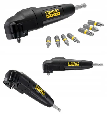 STANLEY Winkelaufsatz mit Bits Winkelaufsatz STANLEY 6,35 mm mit 9 Schlagbits 25 mm