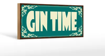 Produktbild von Holzschild Spruch 27x10cm Gin Time