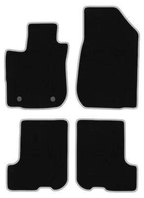 Productafbeelding van Velours automatten voor Dacia Sandero II FL 2018-2021 (hatchback) – 4-delig, zwart/zilver, op maat – Wielganizator CARLUX