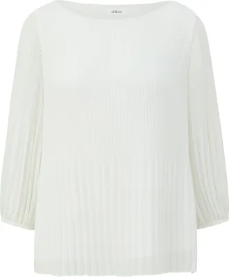 Produktbild von s.Oliver Luftig-leichte Chiffon-Bluse mit Rundhalsausschnitt und 3/4-Ärmeln, Regular Fit