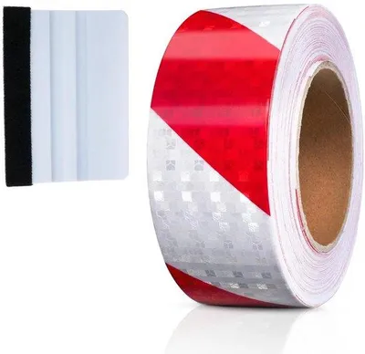 Obrázek produktu pro 25 m x 5 cm reflexní červená samolepicí bezpečnostní páska pro výrobu reflexních výstražných štítků na automobily
