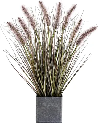 Produktbild von aplanta Künstliches Japanisches Federborstengras– Philomène | 46 cm, für drinnen, Kunstpflanze, wie echt, Allergiker geeignet, pflanzliche Dekoration Praxis, Office & Wohnzimmer