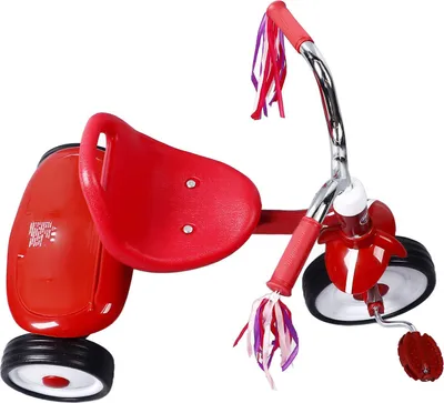 Image de Tricycle pour enfants en bas âge, couleur rouge, pliable, siège réglable en 3 positions, tricycle en acier pour enfants