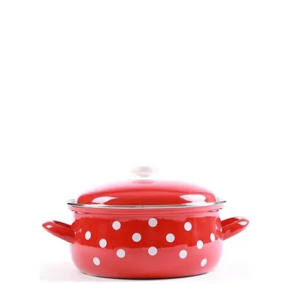Obrázek produktu pro BELIS pánev s poklicí DOT červená 16 cm/1,4 l