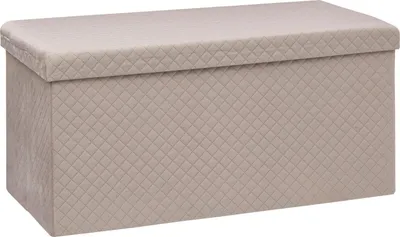 Produktbild von Gepolsterte Sitzbank mit Stauraum, Samt, 76 x 38 x 38 cm