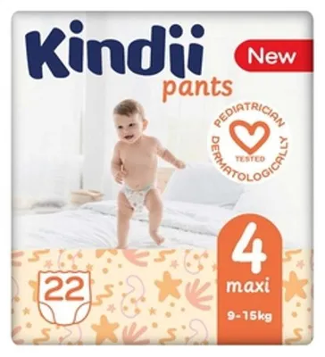 Obrázok produktu pre Kindii Plienky pre deti Veľkosť 4 (9-15 kg) 22 kusov