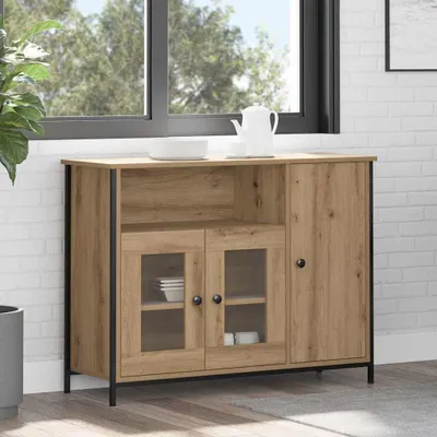 Image de vidaXL Artisan buffet en chêne 100 x 35 x 75 cm