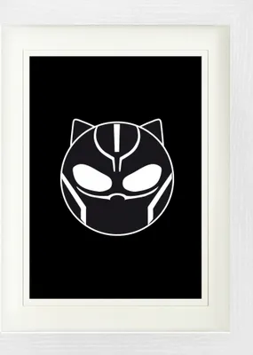 Obrázok produktu pre Čierny panter - zarámovaný obraz s elegantným paspartou | Nástenné umenie | V rámčeku - Emoticon (40 x 30 cm)