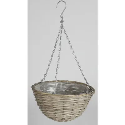 Produktbild von Blumenampel Übertopf zum Aufhängen 30 x 16cm Pflanzenkorb Weide rund