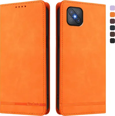 Obrázek produktu pro Pouzdro pro Oppo A92s, retroPolyuretankožené flip pouzdro s stojánkem a přihrádkami na karty Pomerančový