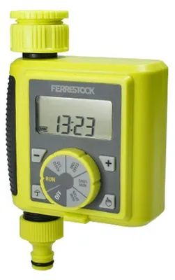 Digitales Bewässerungsprogramm mit Timer, 3/4"-Anschluss, grün/grau