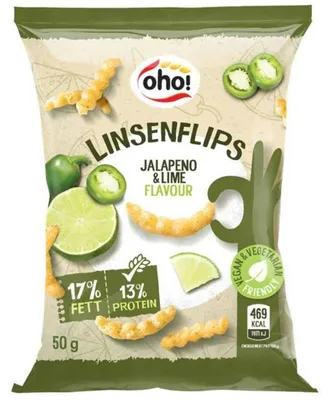 Produktbild von oho! Linsenflips Jalapeno & Lime 50g
