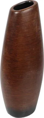 Zdjęcie produktu dla Wazon ceramiczny wysoki w kolorze brązowym 10x7x26 cm