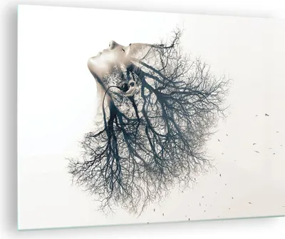 Produktbild von Bilder auf glas - Einteilig - Mädchen Baum Grafik - 70x50cm - Glasbilder - Wandbilder - Bilder - zum Aufhängen bereit - Wanddekoration aus Glas - Glas Bilder - Wandbild auf Glas - GAA70x50-4354