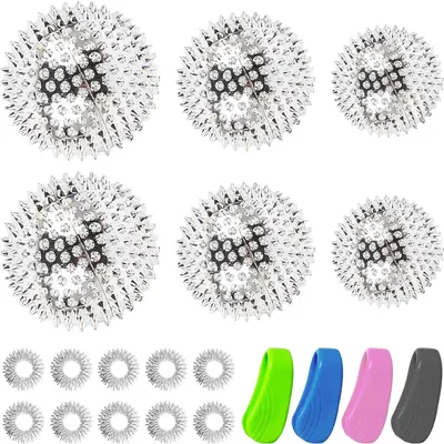 Productafbeelding van 3 stuks Igelballen, magnetisch: Magnetische acupressieballen met acupressieclip, acupressieballen met acupressieclip