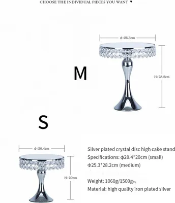 Image de Présentoir à gâteaux Crystal, finition galvanisée miroir, pour cupcakes recouverts de fondant, argent, 25,3 cm