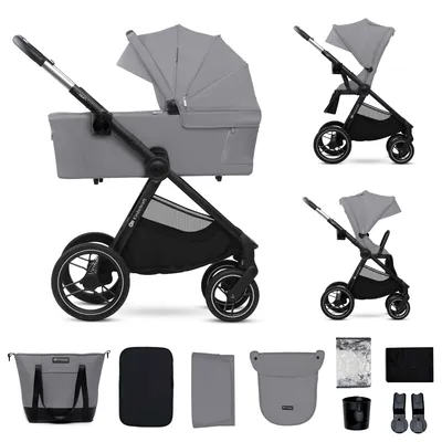 Obrázok produktu pre Kinderkraft NEA 2 - kočík 2 v 1 - do 27 kg - prenosná postieľka a kočík - kolesá odolné proti prepichnutiu - nepremokavá strieška UPF50+ - skladací a manévrovateľný - sivý